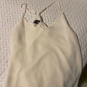 Jcrew cream scallop top